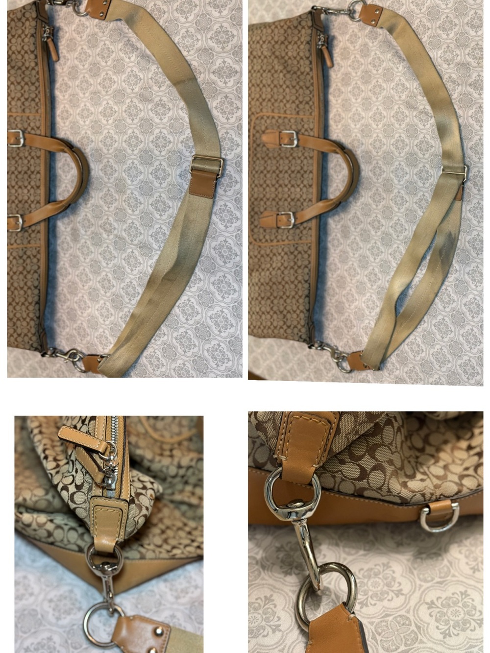 COACH DUFFLE LARGE OVER NIGHT BAG AUTHENTIC SIGNATURE MONOGRAM - Picture 8 of 15